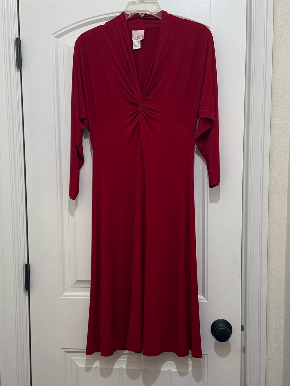 Donna Morgan Twist-Front 3/4 Sleeve Red Sheath Dress - Womens Size 6 EUC